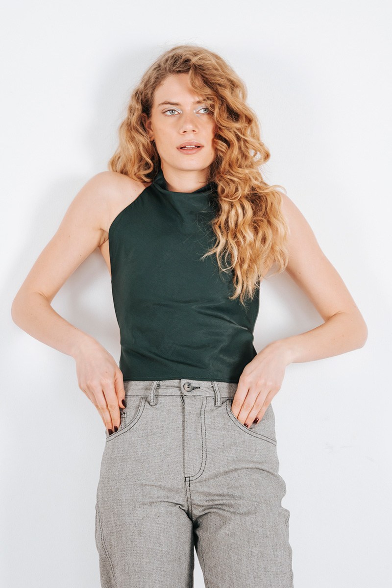 Σατέν τοπ αμάνικο εξώπλατο Badila