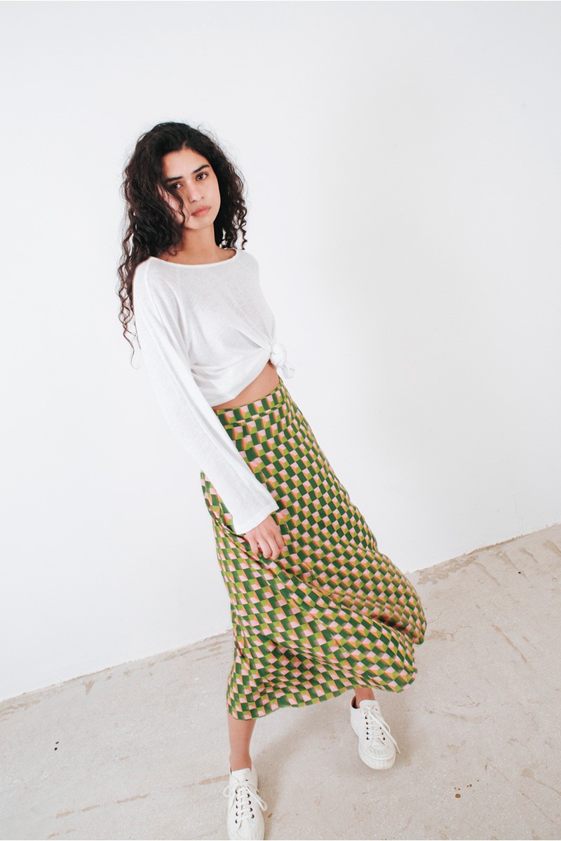 Εμπριμέ midi φούστα Badila