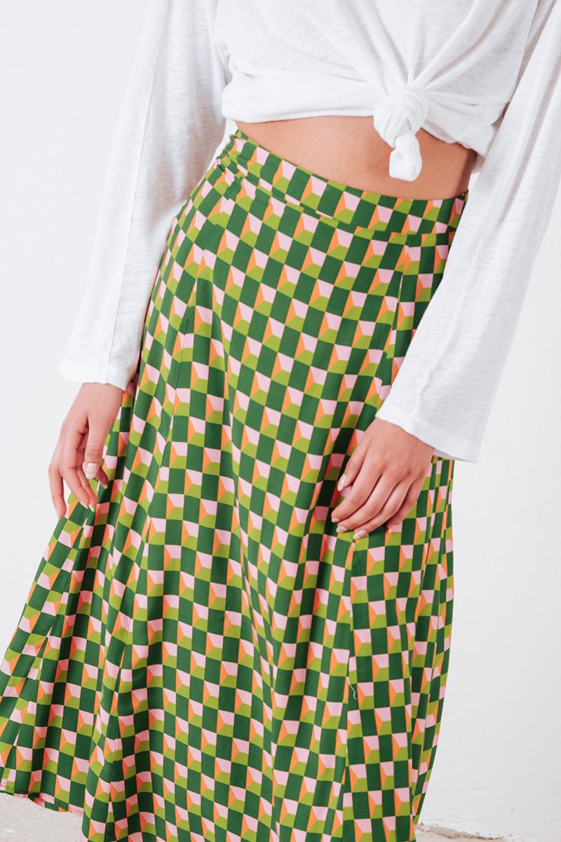 Εμπριμέ midi φούστα Badila