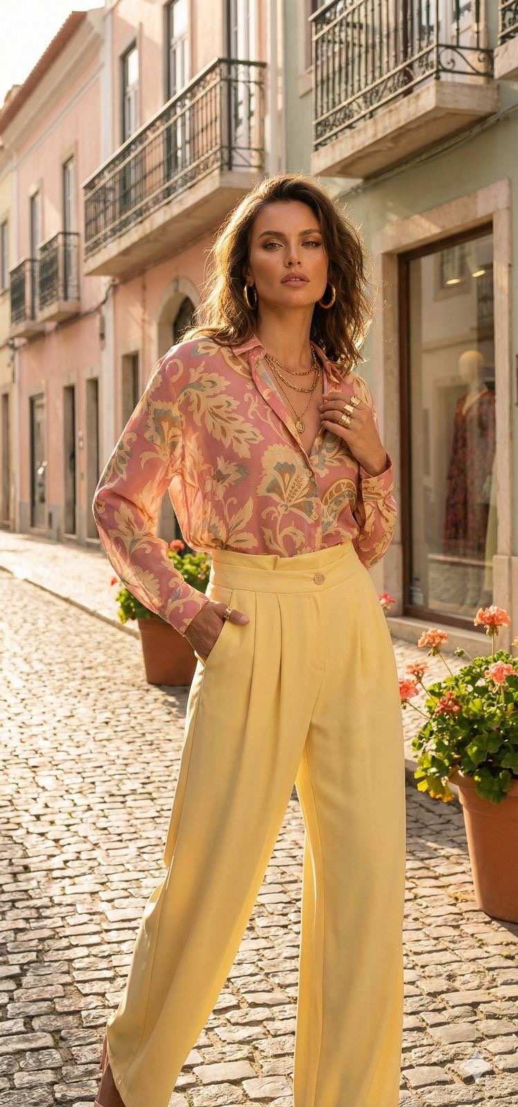 Ημιδιάφανο πουκάμισο εμπριμέ Happening