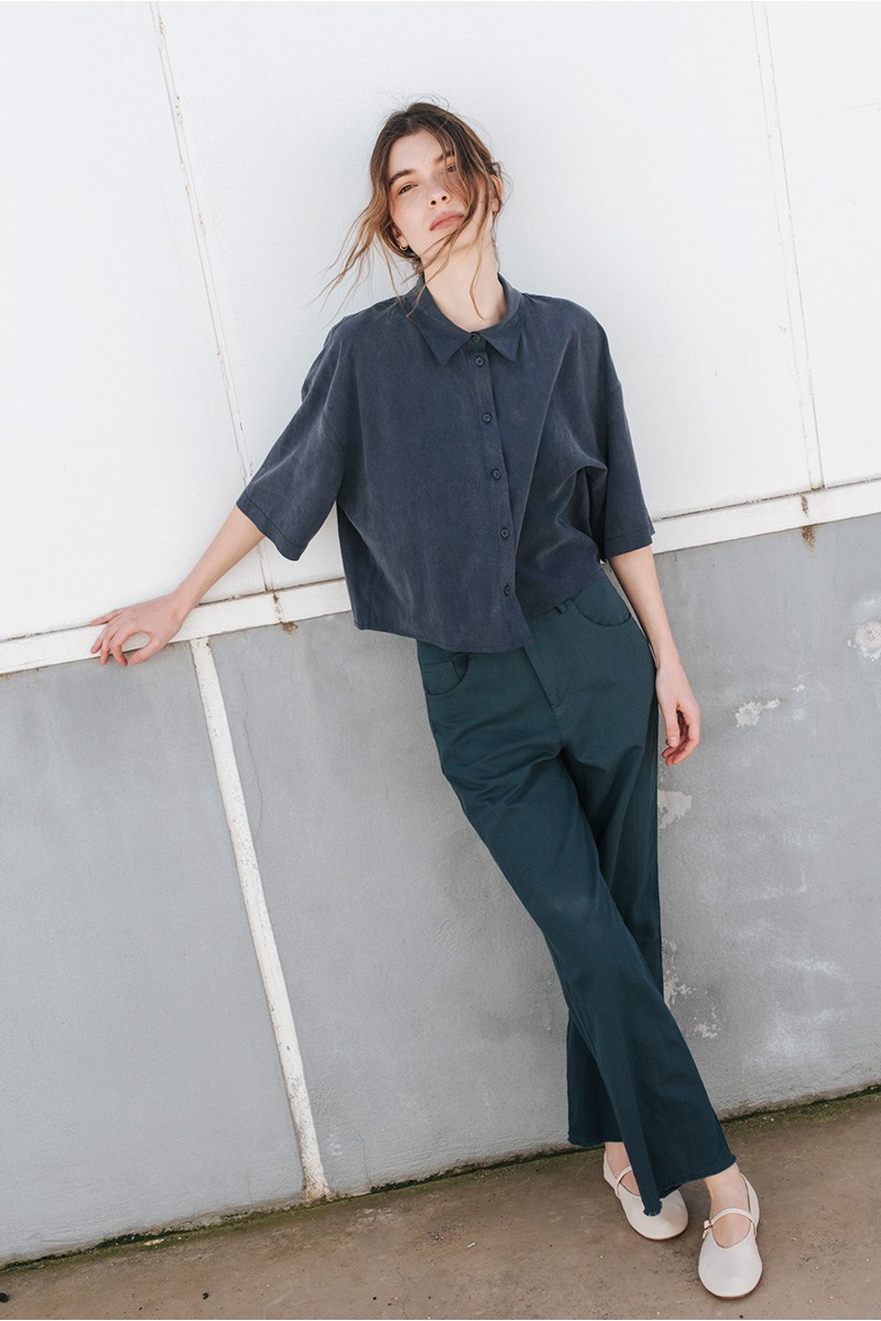 Κοντομάνικο πουκάμισο cropped Badila