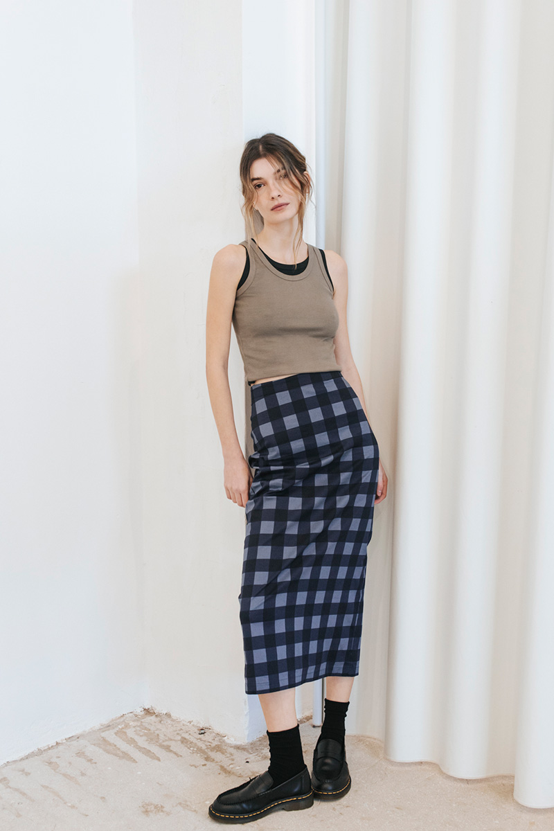 Midi φούστα καρό Badila