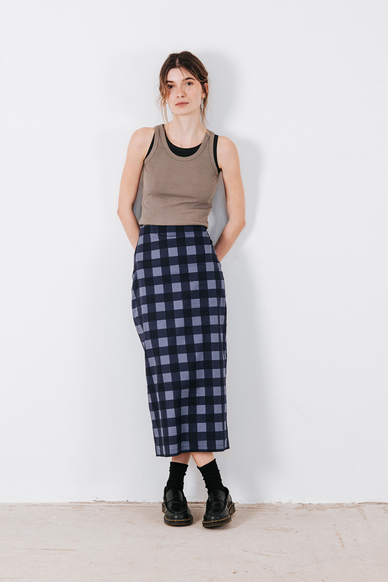 Midi φούστα καρό Badila