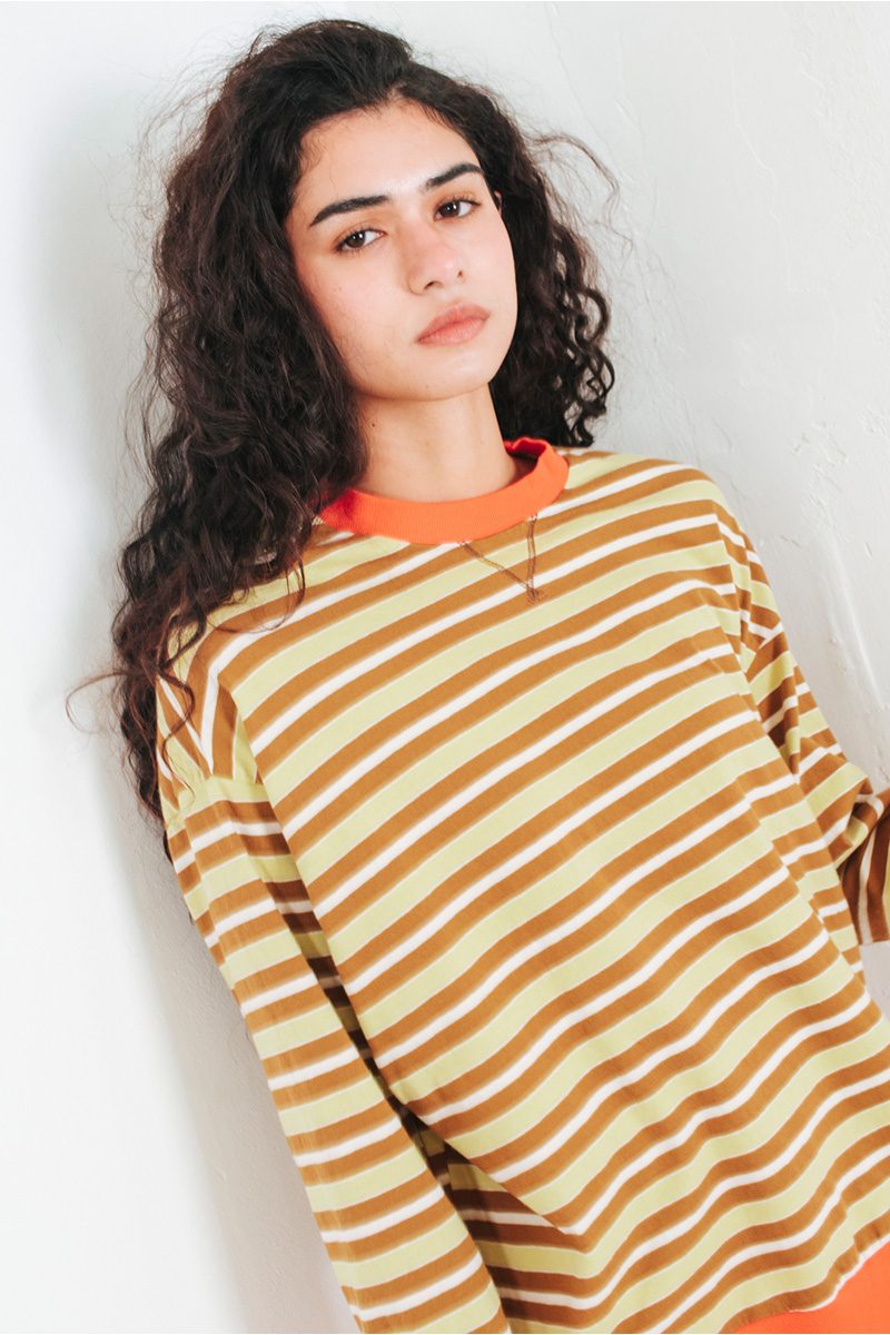 Ριγέ μπλούζα μακρυμάνικη oversized Badila