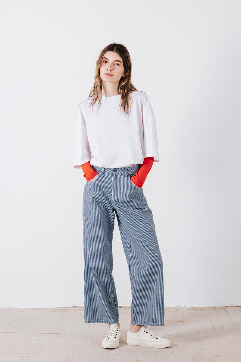 Ριγέ παντελόνι βαμβακερό Badila