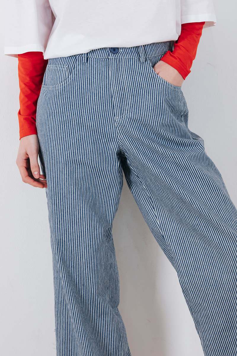 Ριγέ παντελόνι βαμβακερό Badila