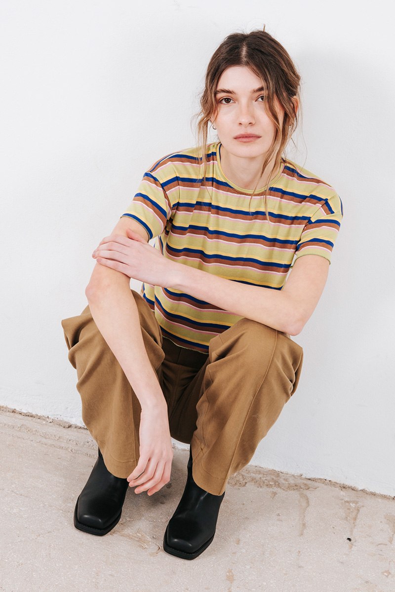 Ριγέ T-shirt cropped Badila