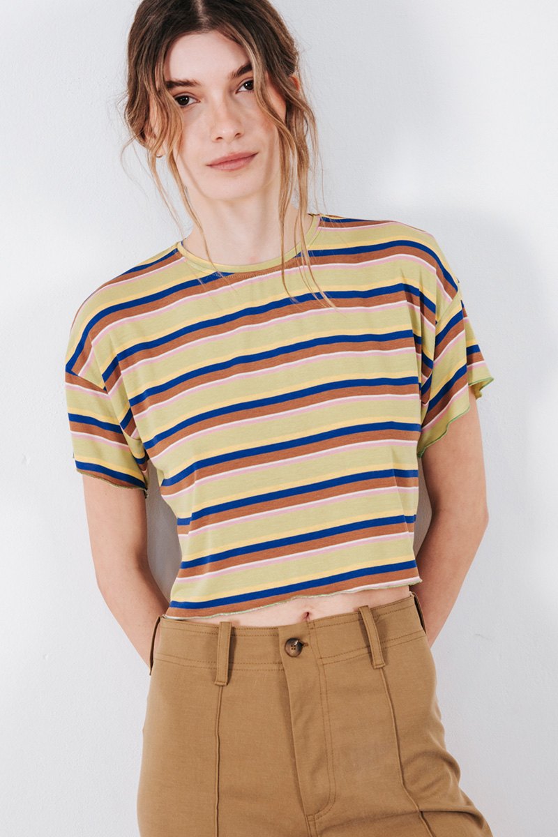 Ριγέ T-shirt cropped Badila