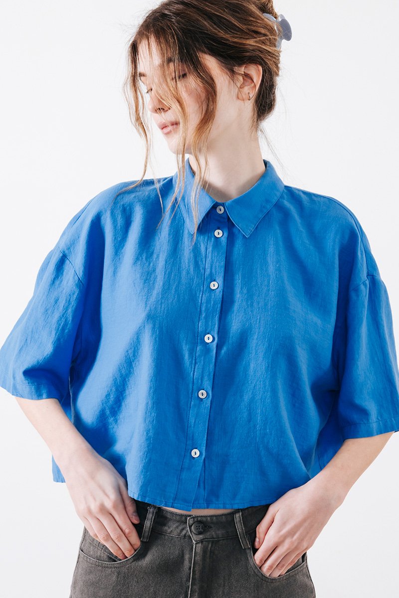 Βαμβακερό πουκάμισο cropped Badila