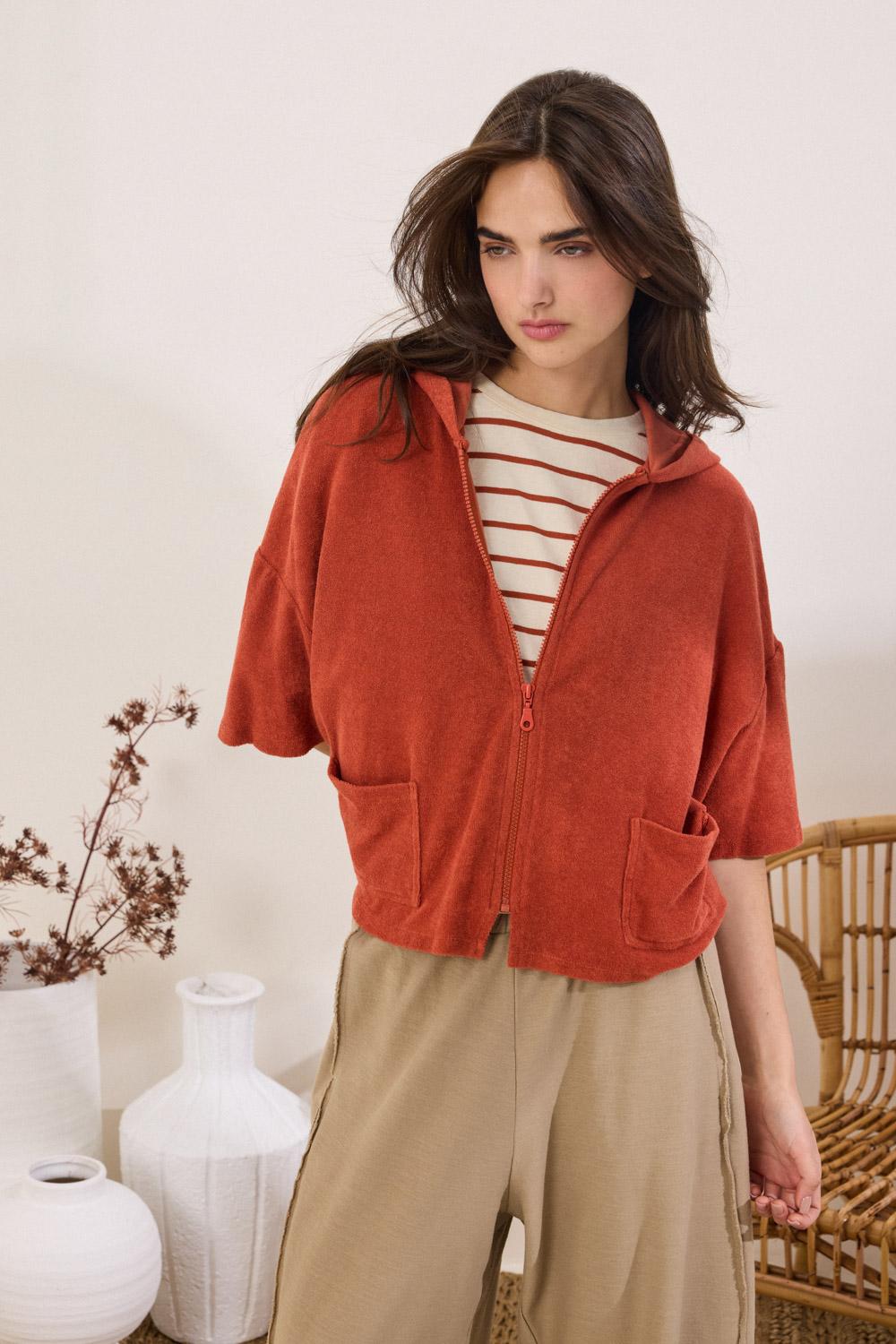 Ζακέτα cropped πετσετέ Namaste