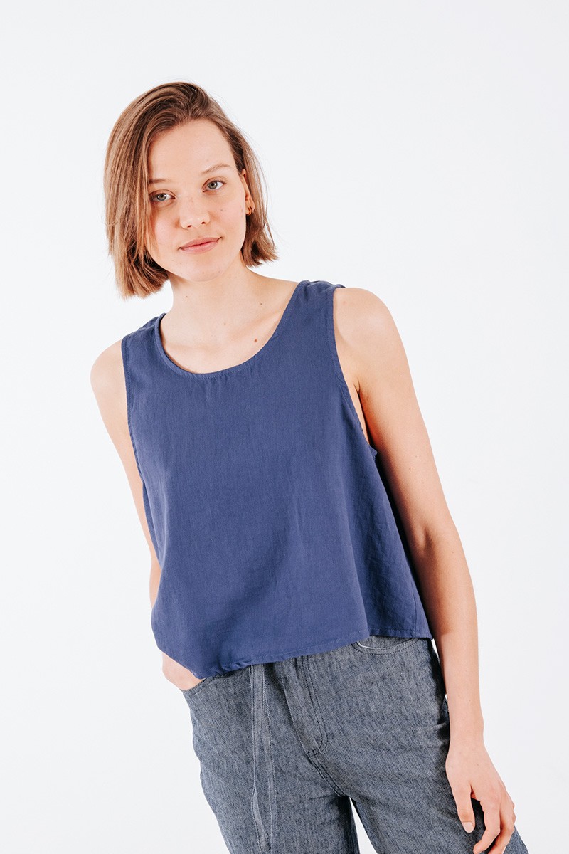 Αμάνικο τοπ βαμβακερό Badila