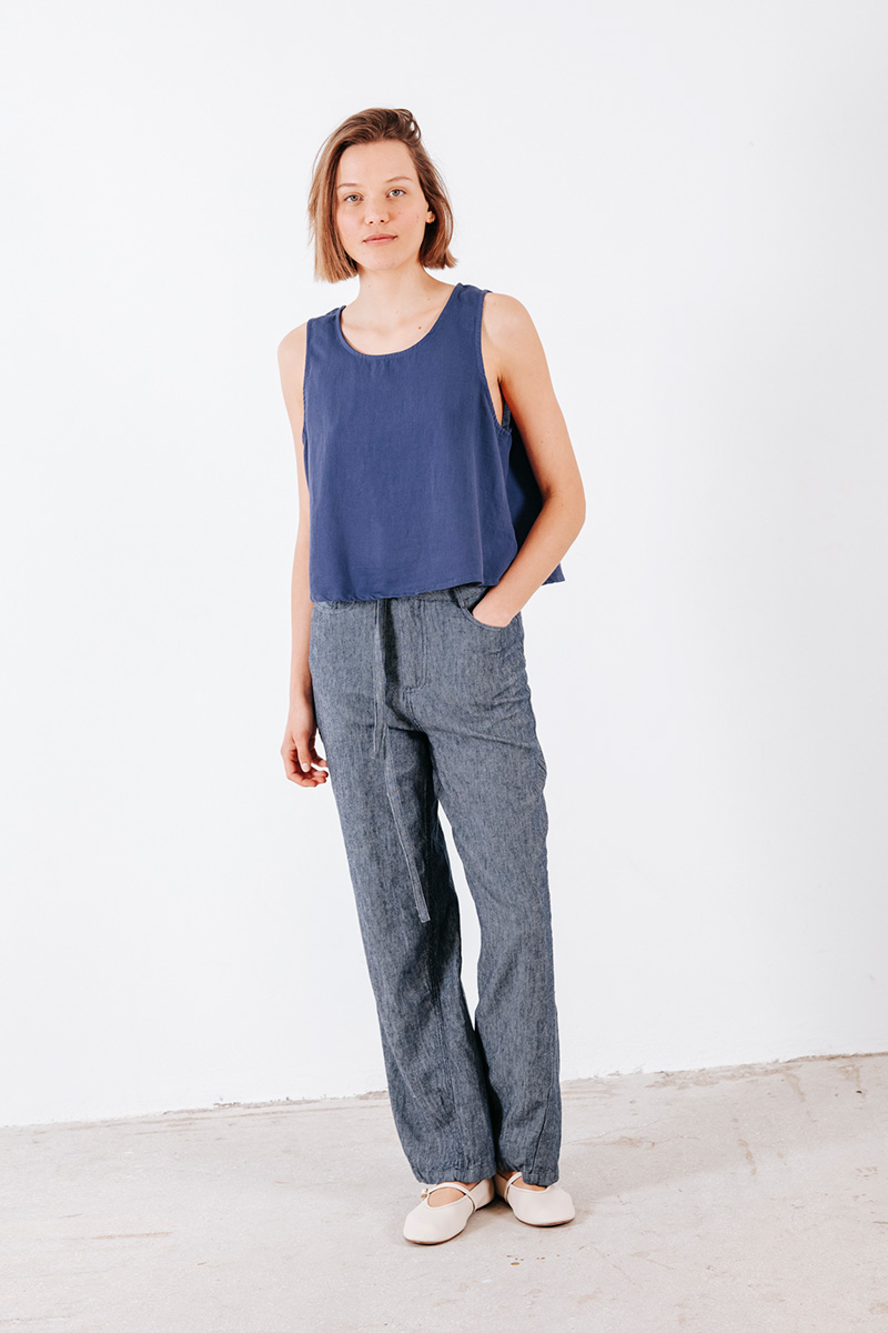 Αμάνικο τοπ βαμβακερό Badila