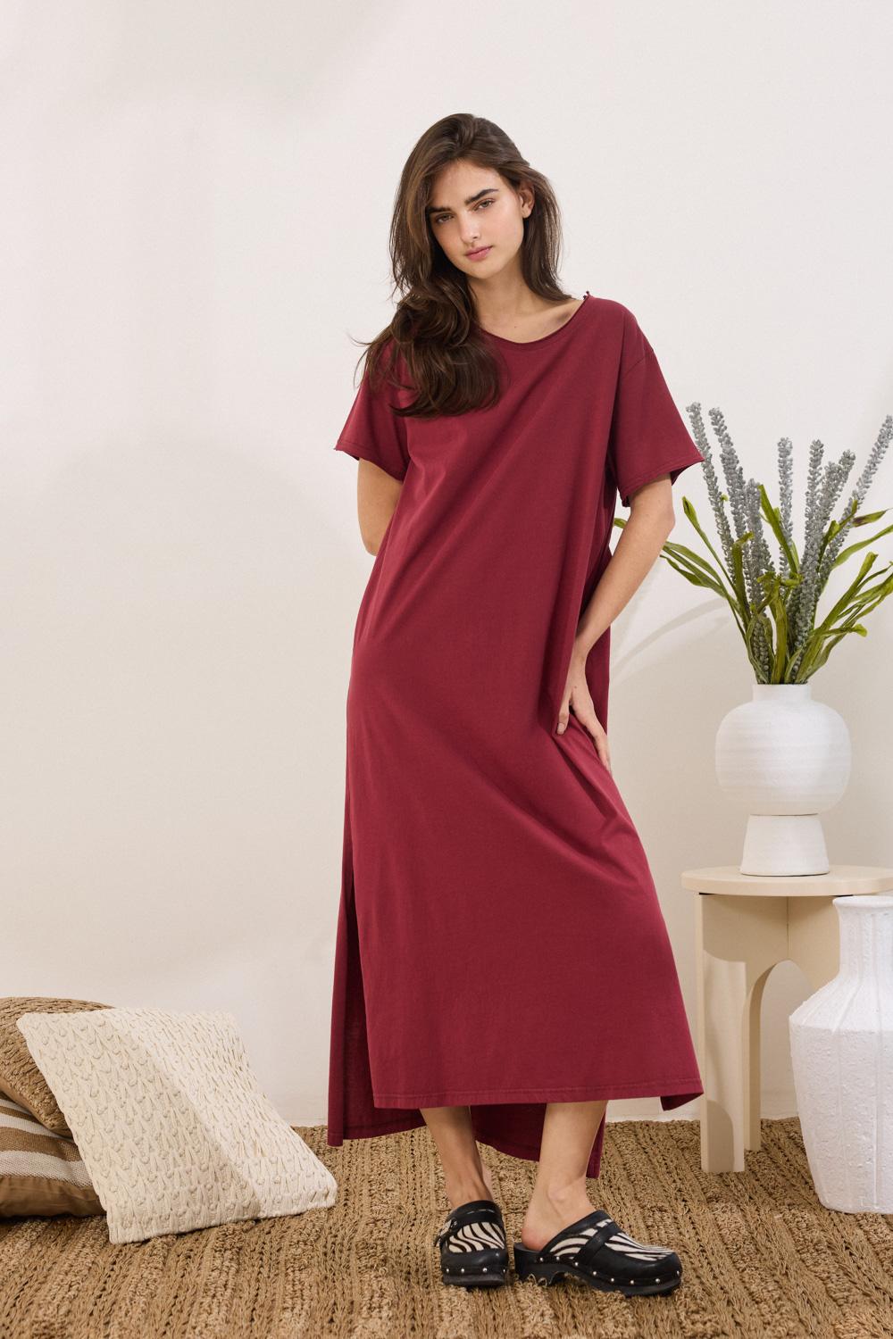 Μακρύ φόρεμα κοντομάνικο Namaste