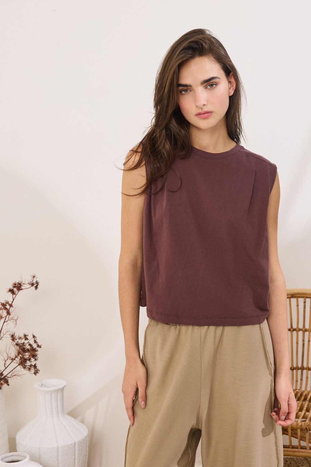 Αμάνικη μπλούζα βαμβακερή Namaste