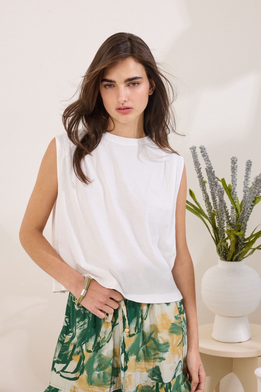 Αμάνικη μπλούζα βαμβακερή Namaste