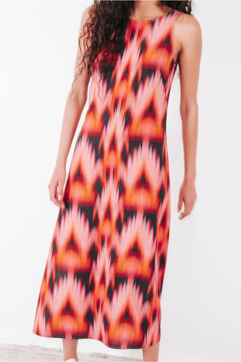 Μακρύ εμπριμέ φόρεμα Badila