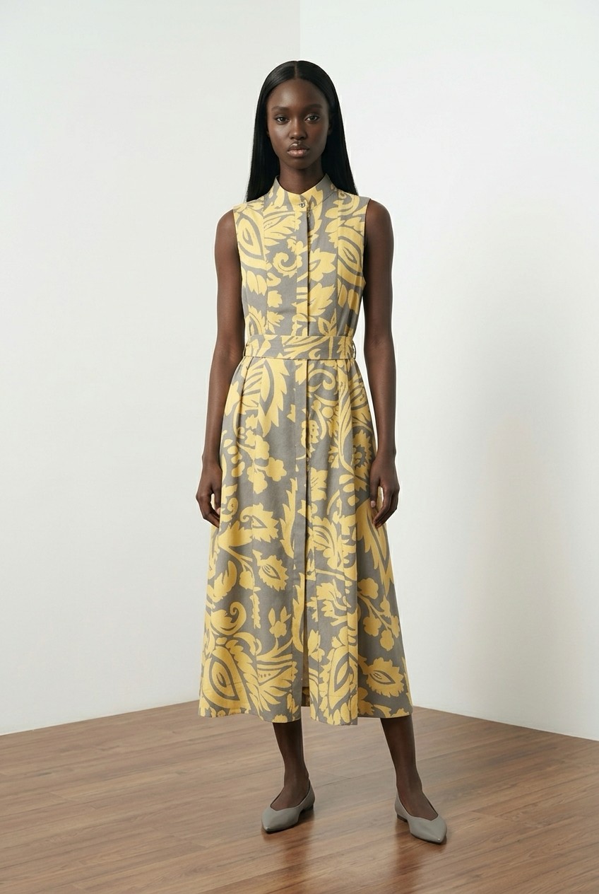 Μακρύ εμπριμέ φόρεμα σεμιζιέ New Age