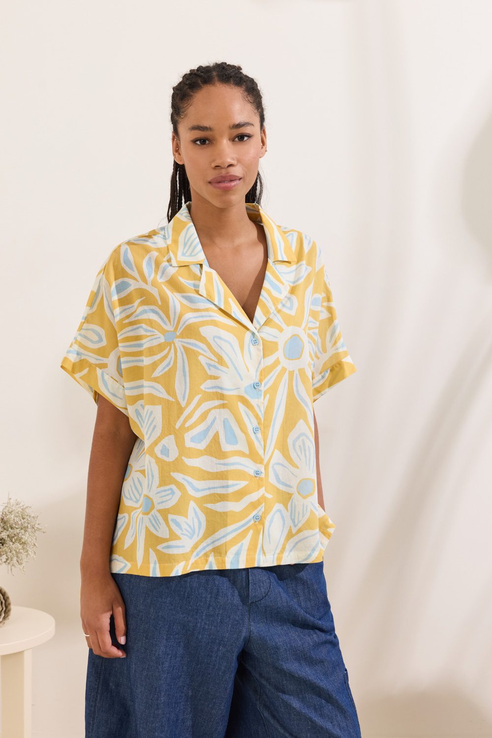 Εμπριμέ πουκάμισο oversized Namaste