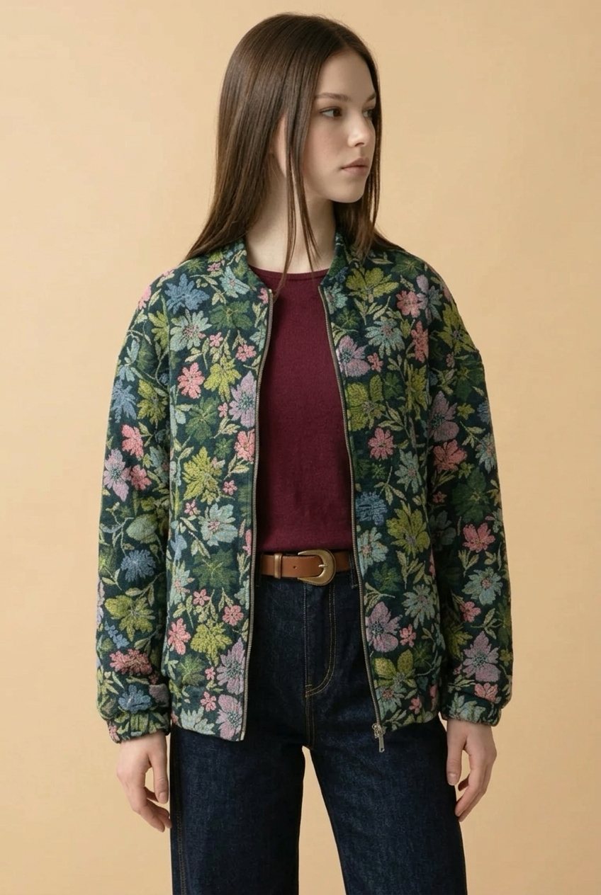 Εμπριμέ μπουφάν bomber μπροκάρ Shop&Co